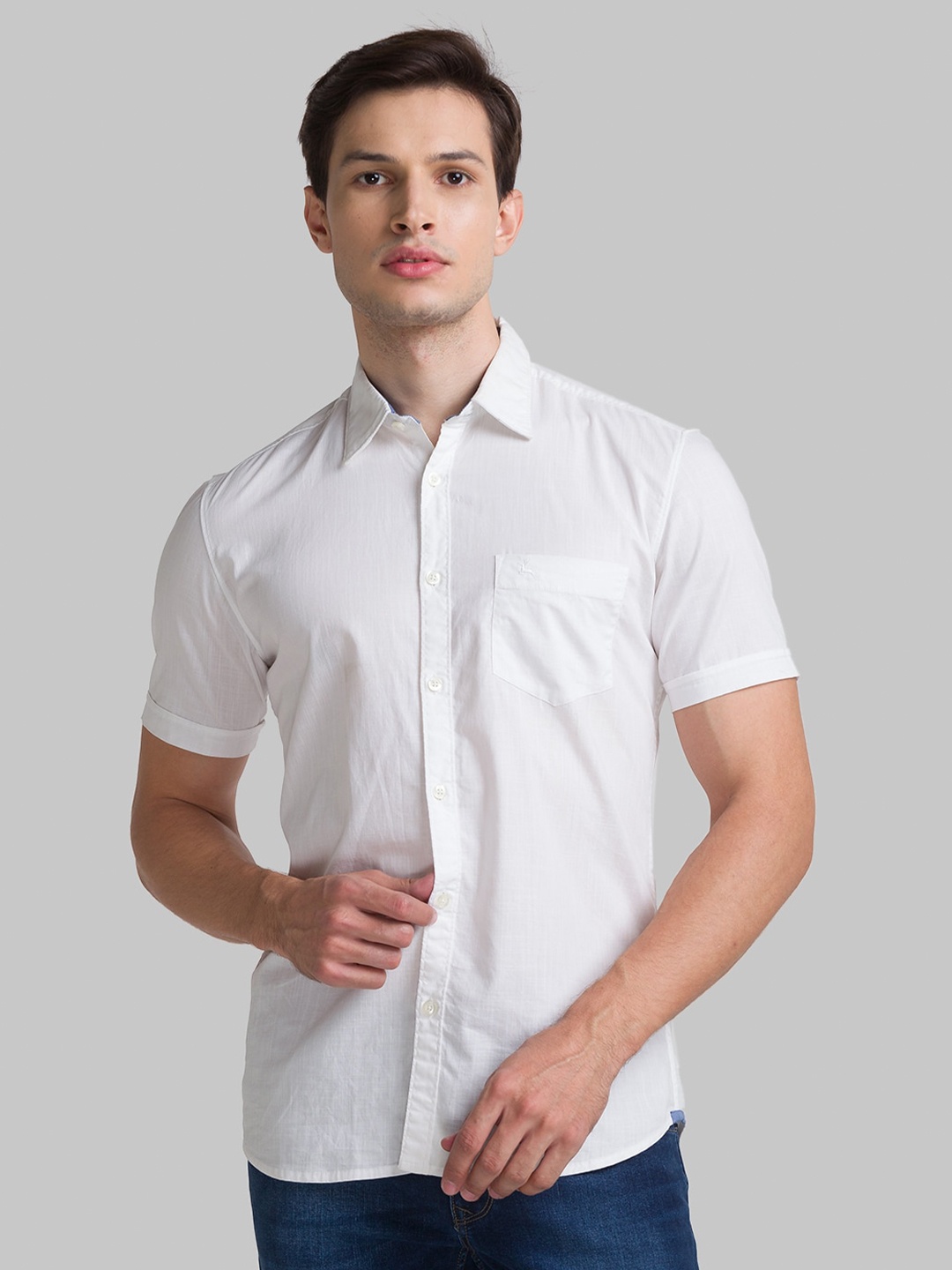 

Parx Men White Slim Fit Pure Cotton Casual Shirt