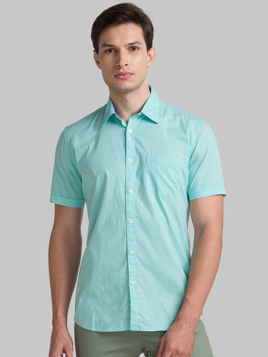

Parx Men Green Slim Fit Casual Shirt