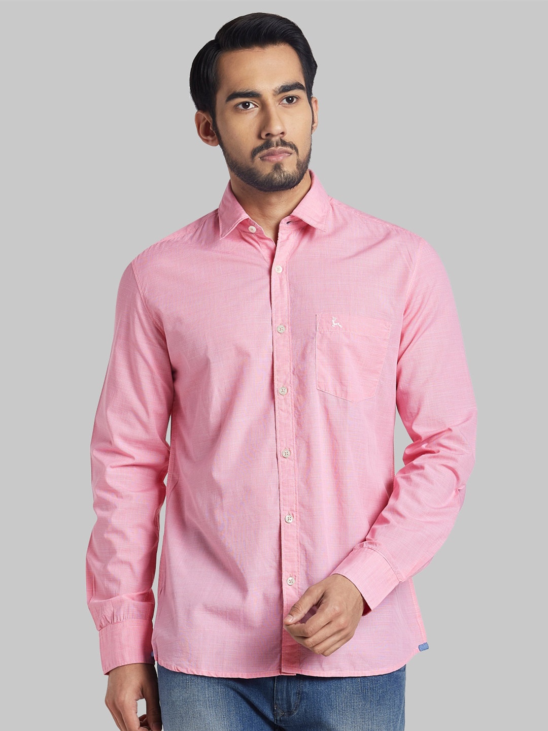 

Parx Men Pink Slim Fit Cotton Casual Shirt