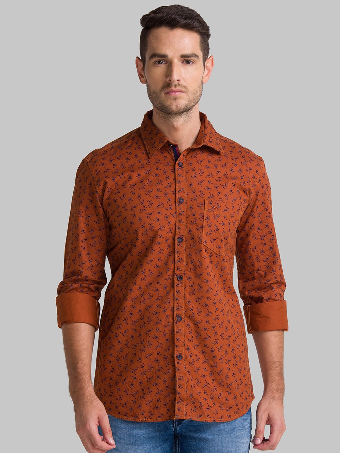 

Parx Men Red & Black Slim Fit Printed Casual Shirt