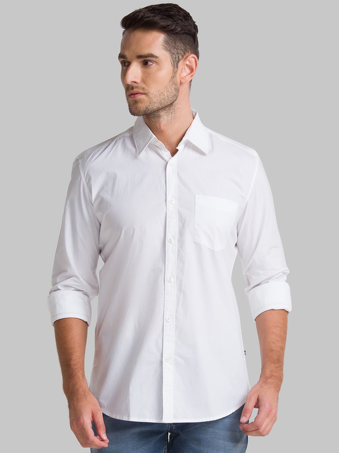 

Parx Men White Slim Fit Casual Shirt