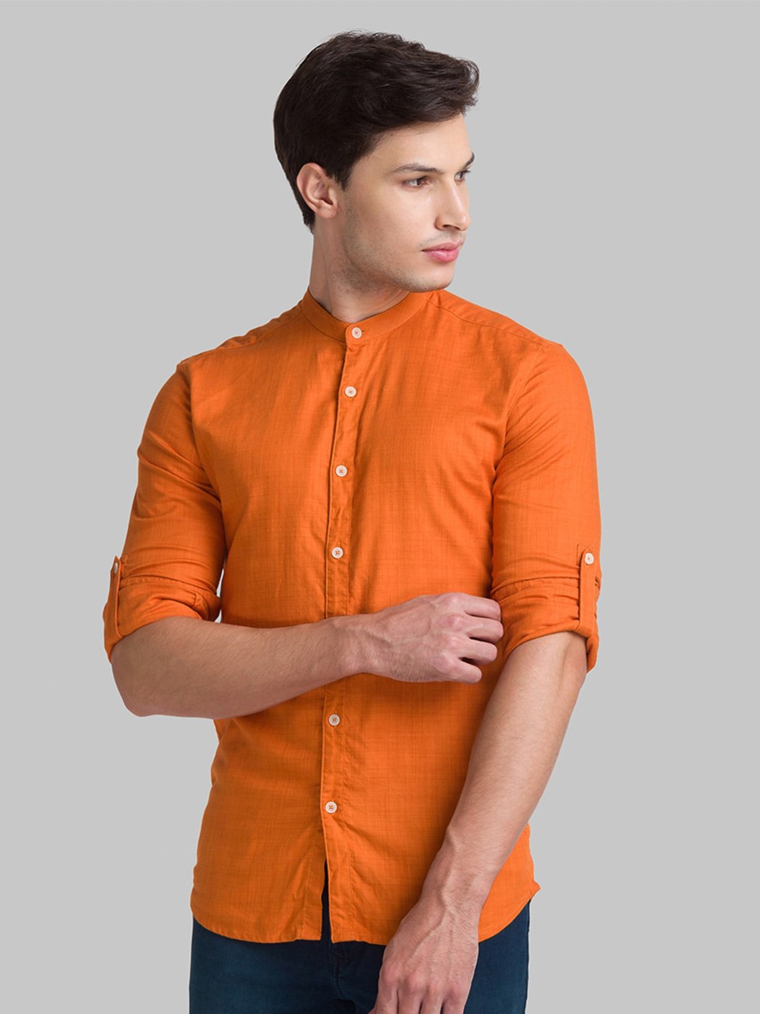 

Parx Men Orange Slim Fit Cotton Casual Shirt