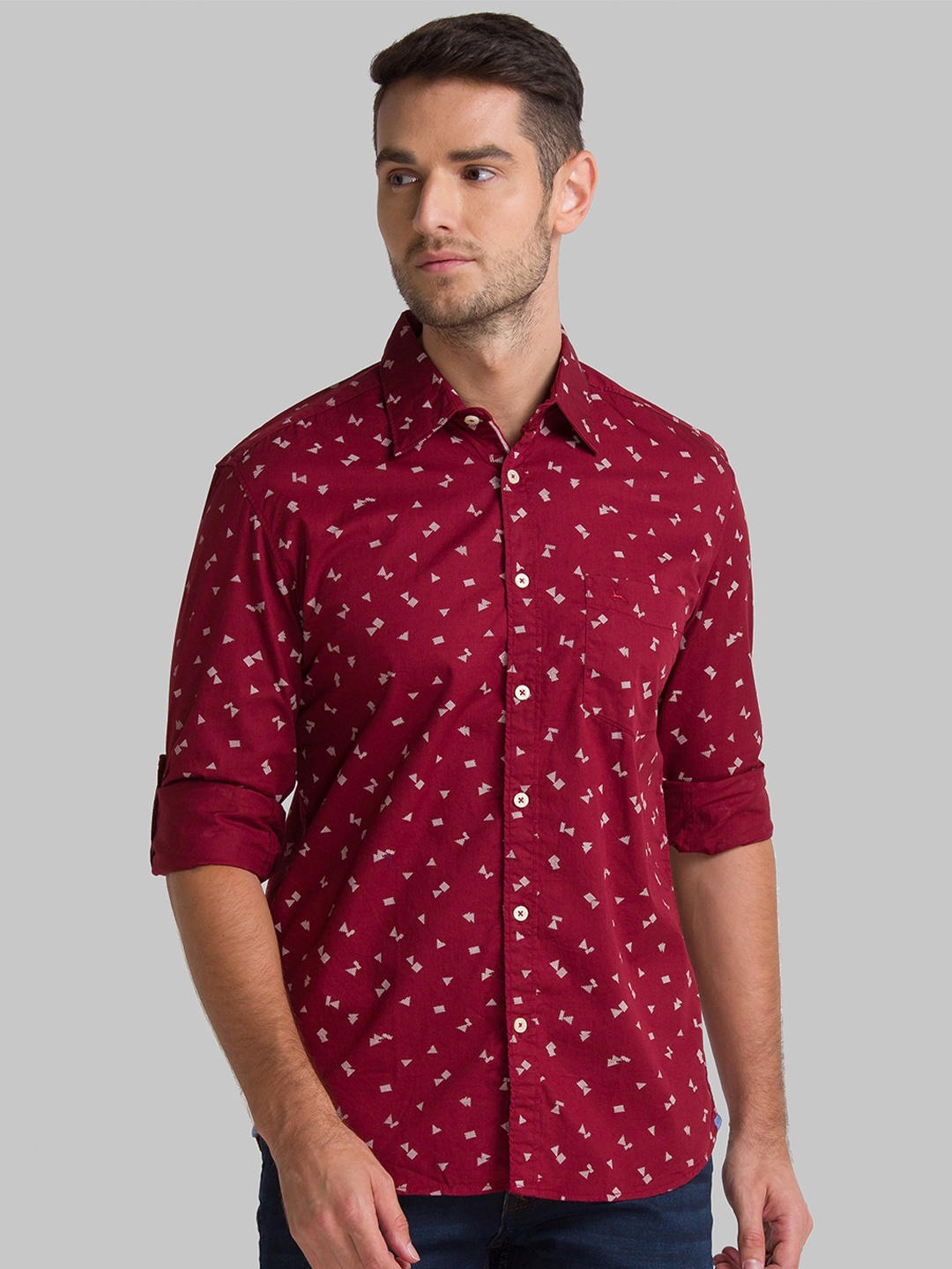 

Parx Men Red Slim Fit Abstract Printed Casual Shirt