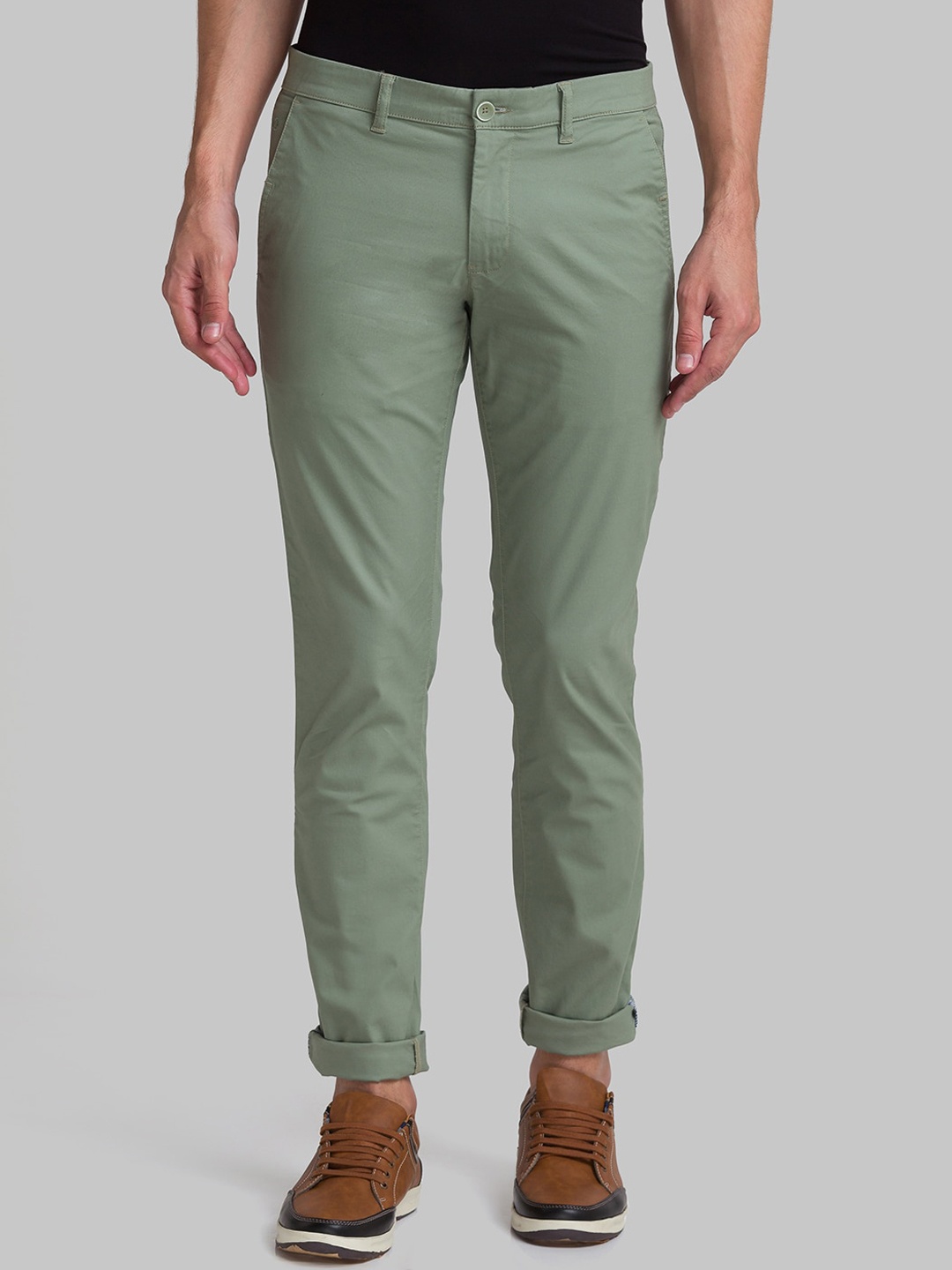 

Parx Men Green Tapered Fit Trousers