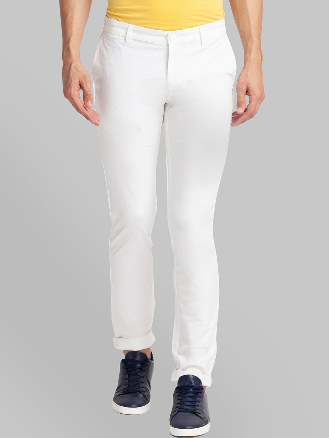 

Parx Men White Slim Fit Trousers