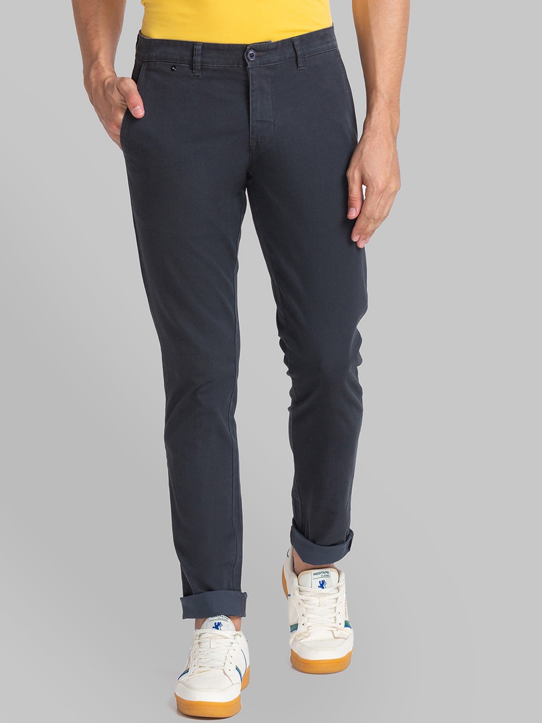 

Parx Men Blue Tapered Fit Trousers