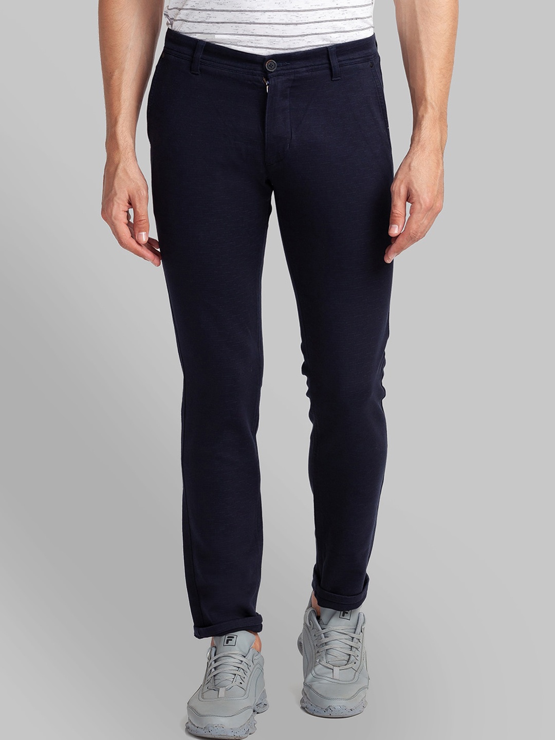 

Parx Men Blue Tapered Fit Trousers