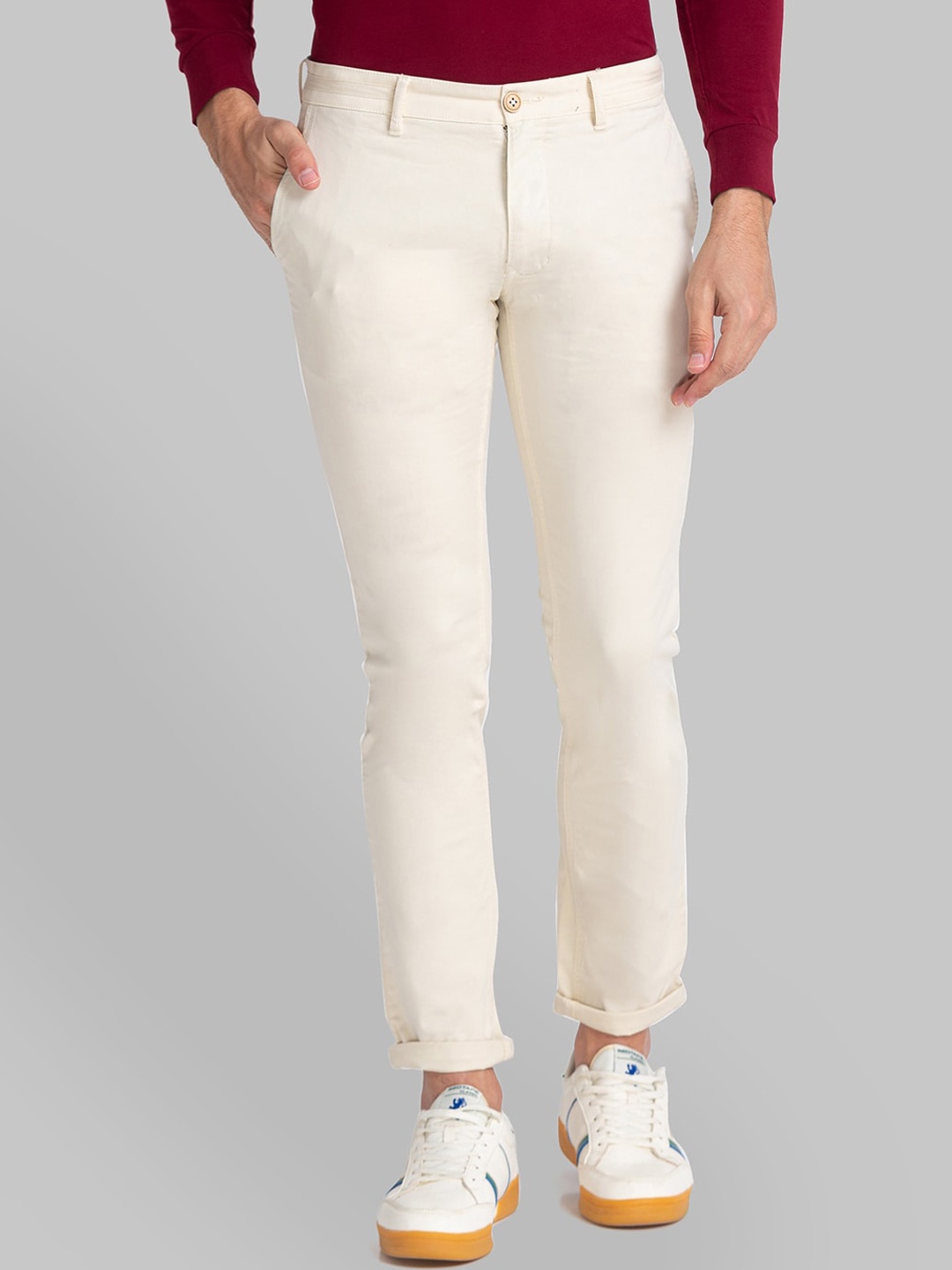 

Parx Men Beige Tapered Fit Trousers