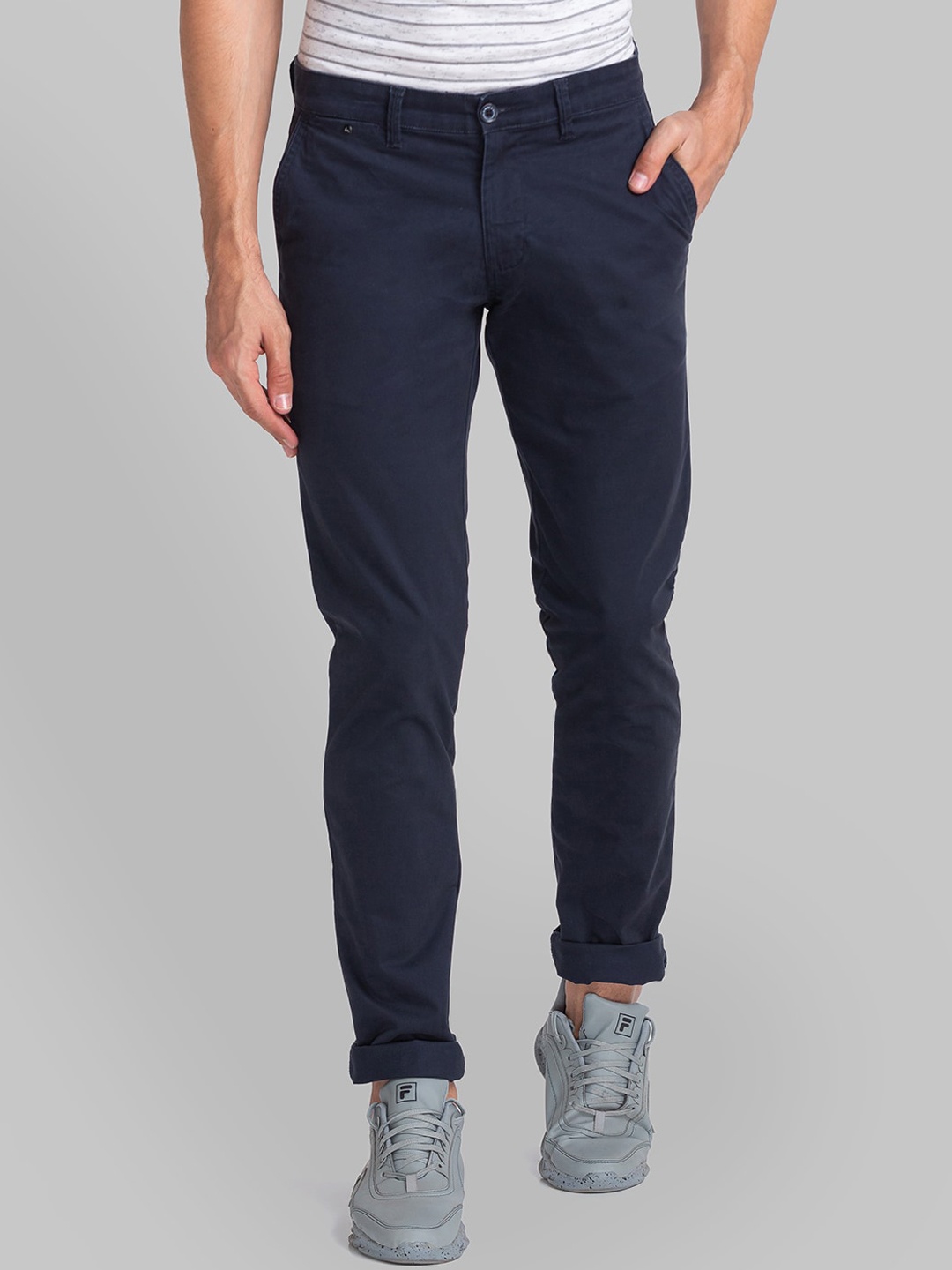 

Parx Men Blue Tapered Fit Trousers