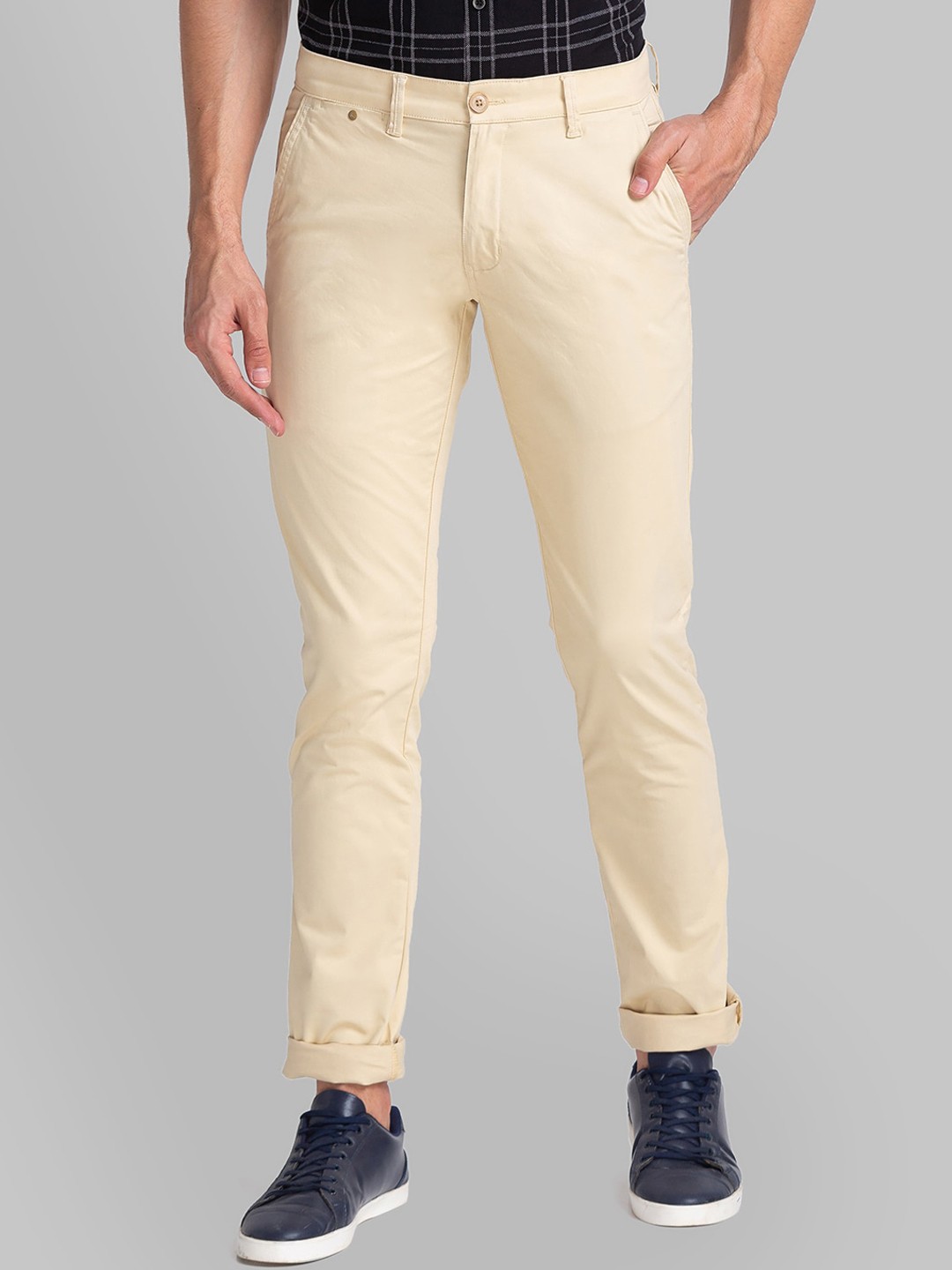 

Parx Men Beige Tapered Fit Trousers