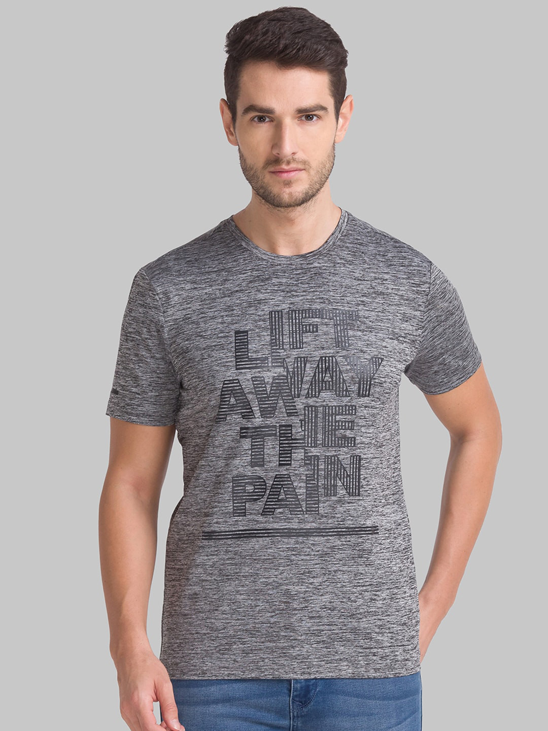 

Parx Men Grey Regular Fit Graphic Printed T-shirt