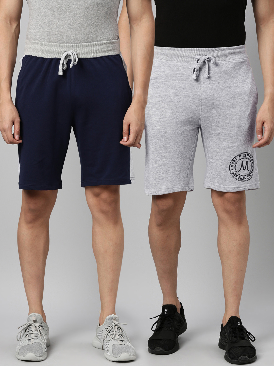 

MADSTO Men Pack of 2 Shorts, Navy blue