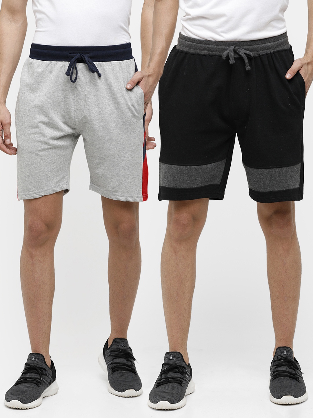 

MADSTO Men Pack of 2 Sports Shorts, Grey