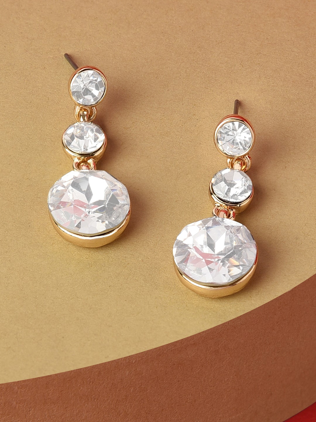 

Accessorize Gold-Toned & White Classic Drop Earrings