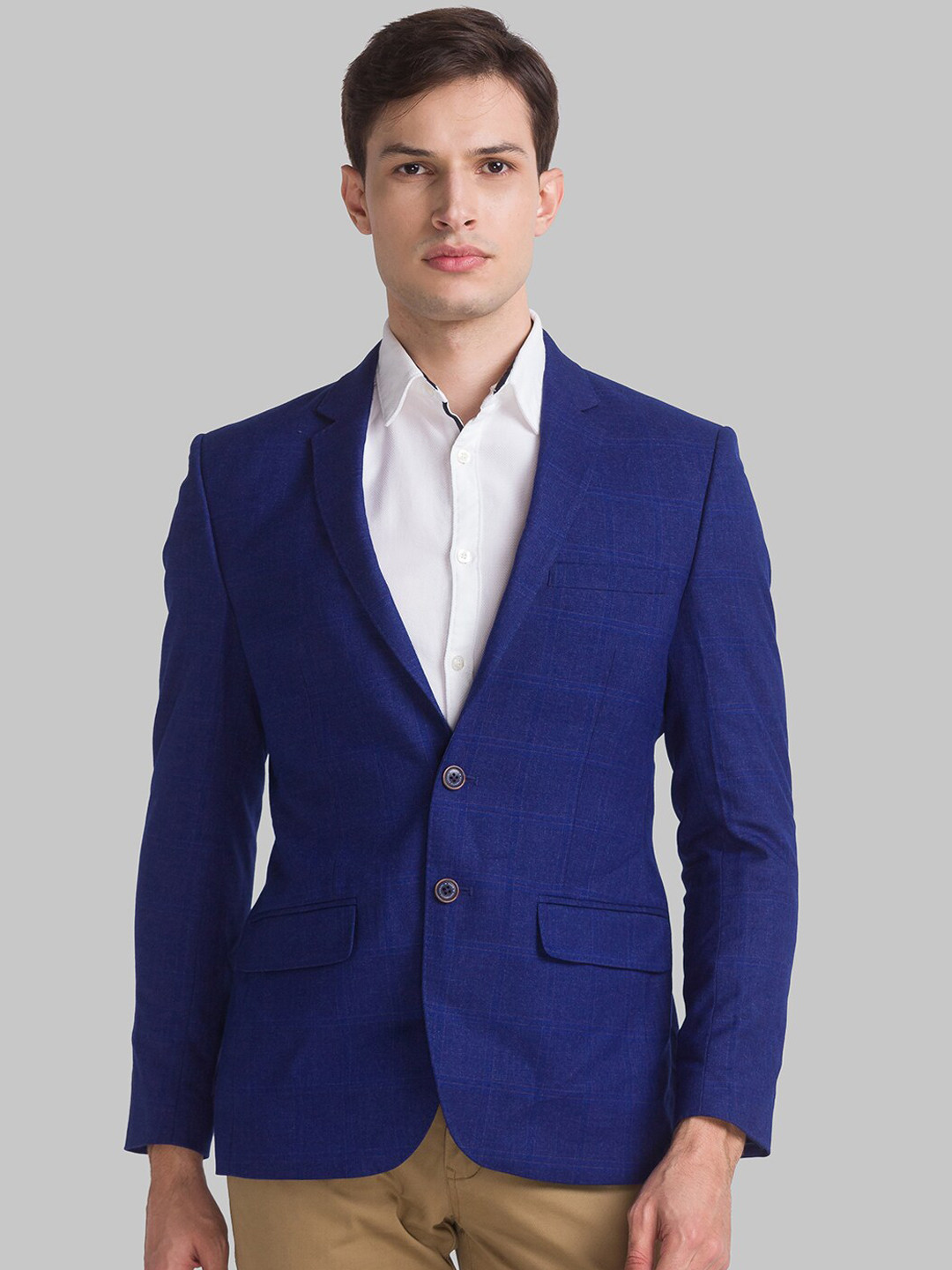 

Parx Men Blue Solid Single-Breasted Casual Blazer