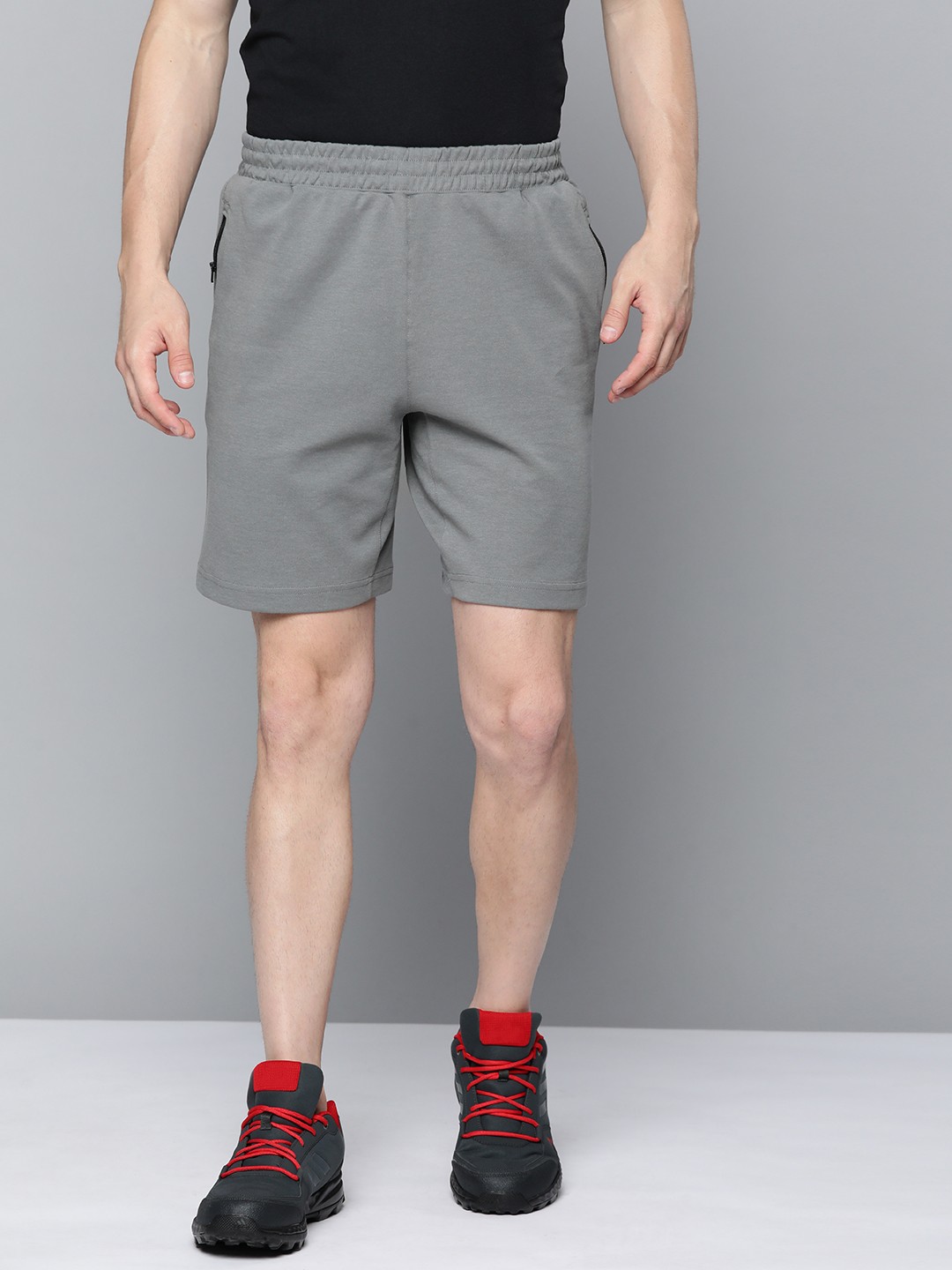 

Reebok Men Grey Solid Workout Shorts