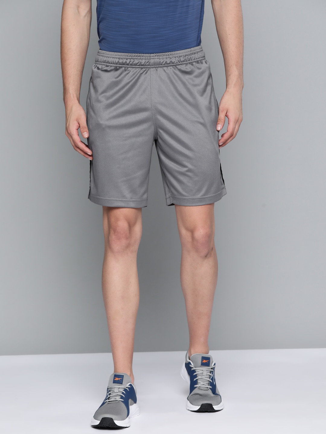 

Reebok Men Grey Solid Speedwick Training Sports Shorts