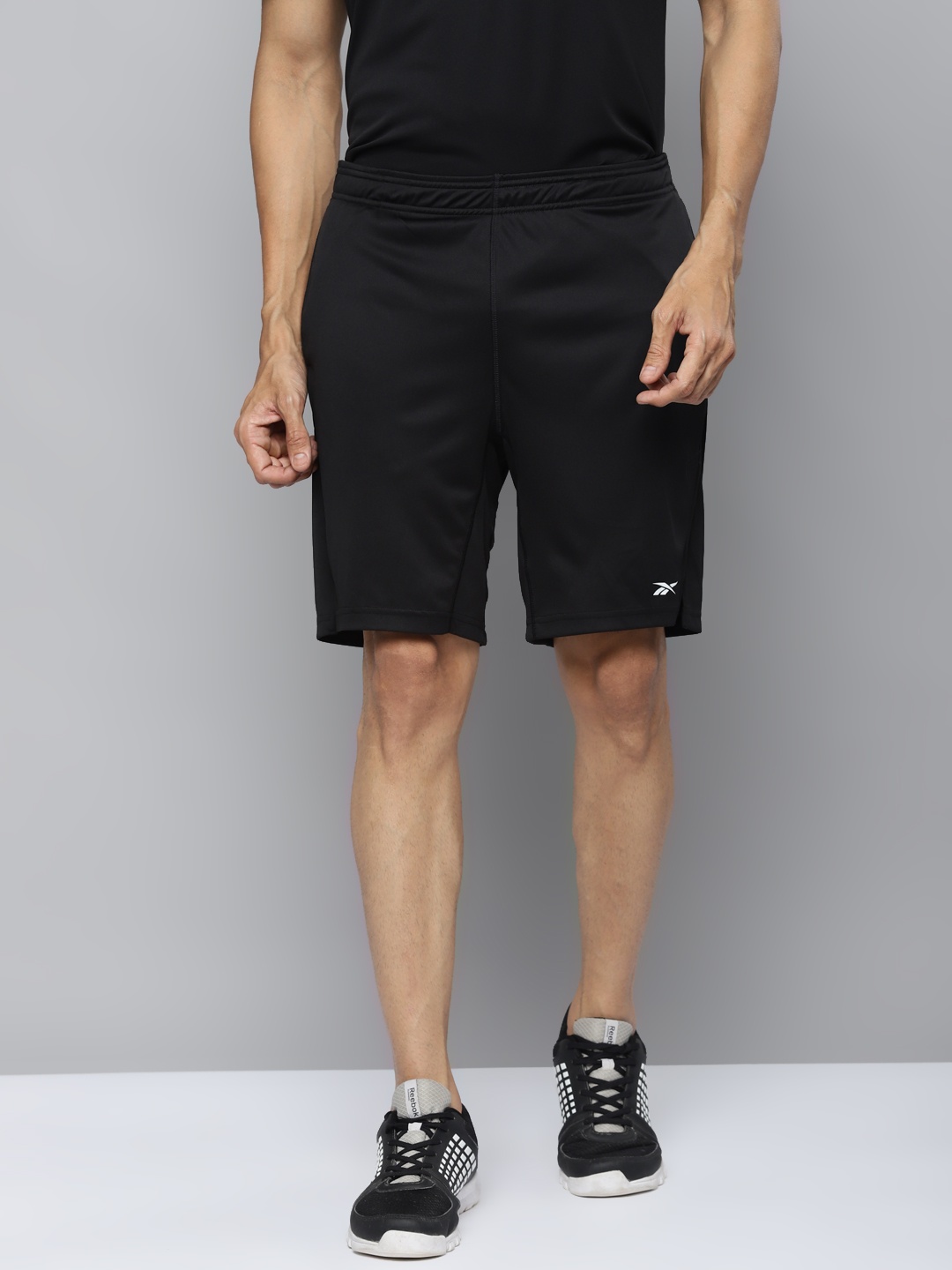 

Reebok Men Black Workout Comm Knit Training Shorts