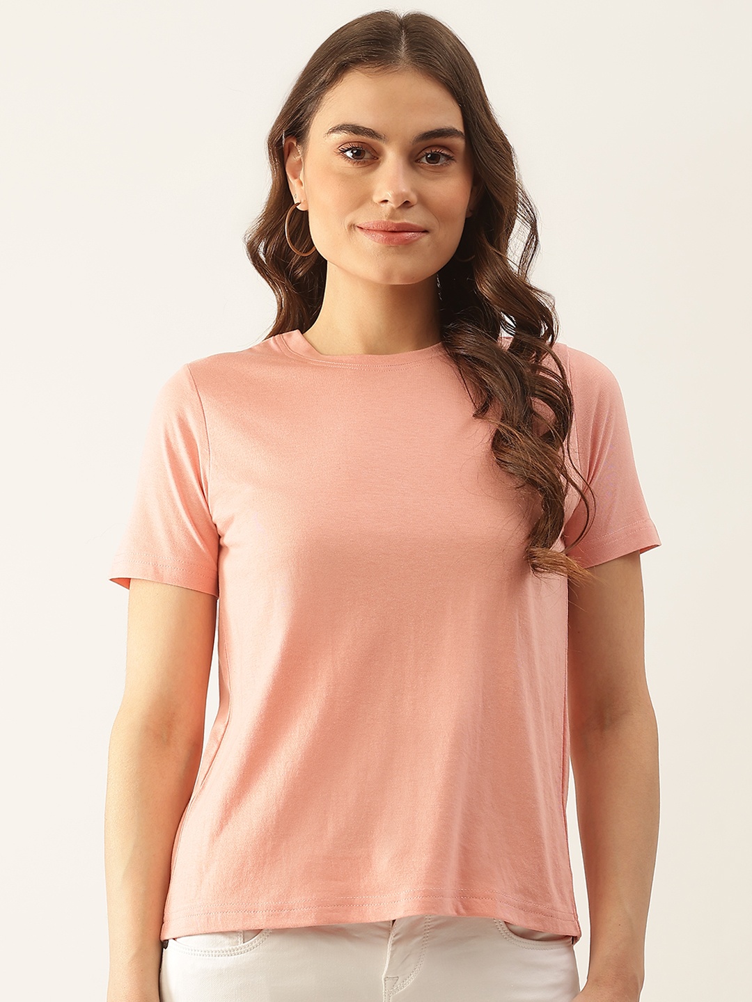 

Besiva Women Pink Solid T-shirt