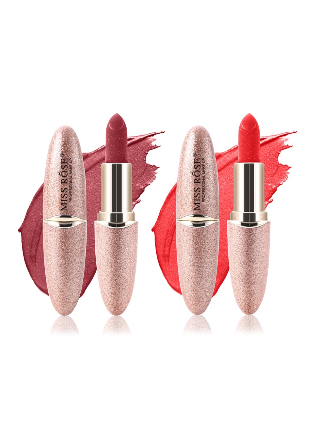 

MISS ROSE Set Of 2 Matte Smooth Velvet Lipstick 20 g - 48 & 05, Orange