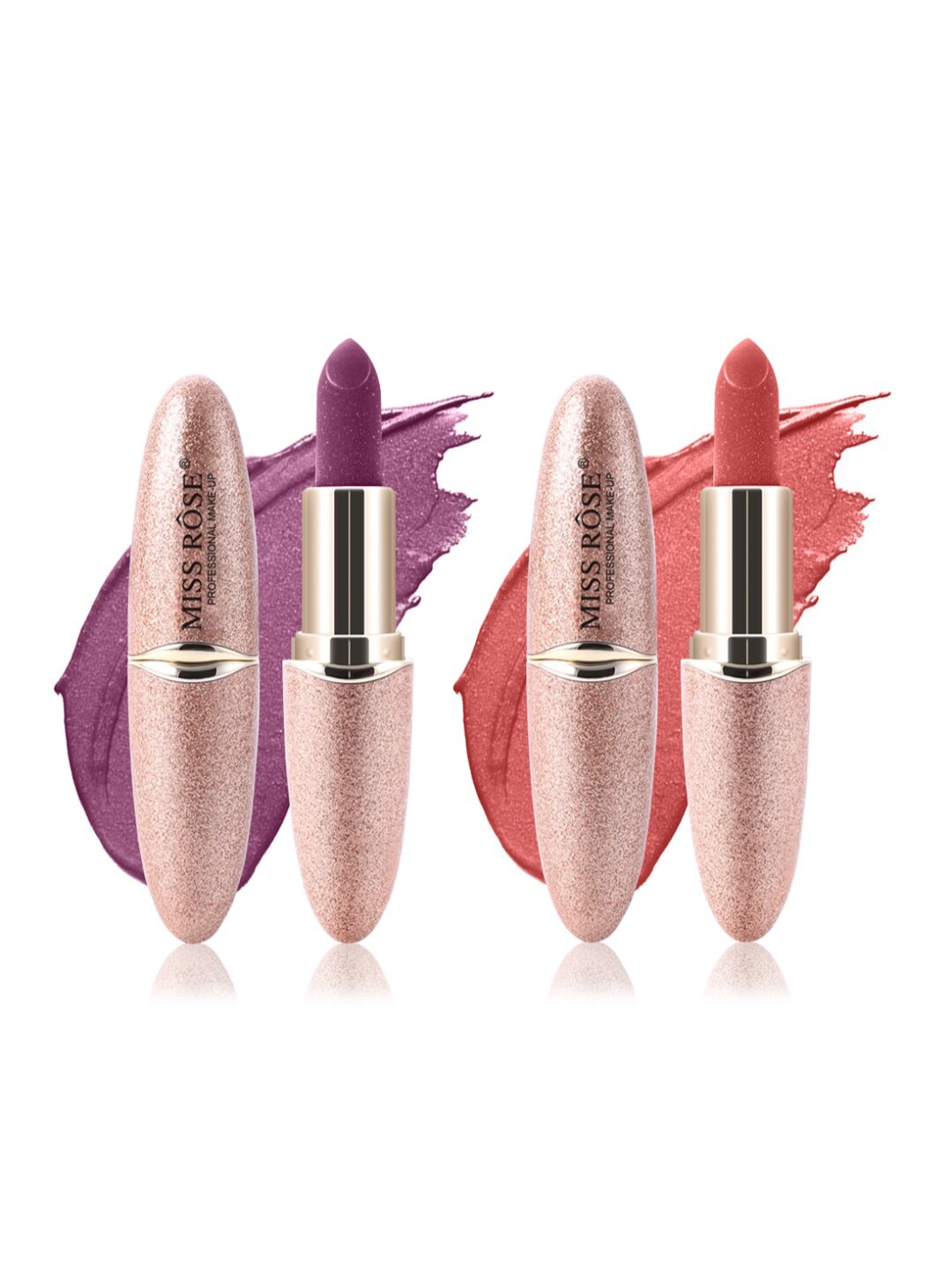 

MISS ROSE Set of 2 Matte Smooth Velvet Lipstick - 02 & 04, Purple