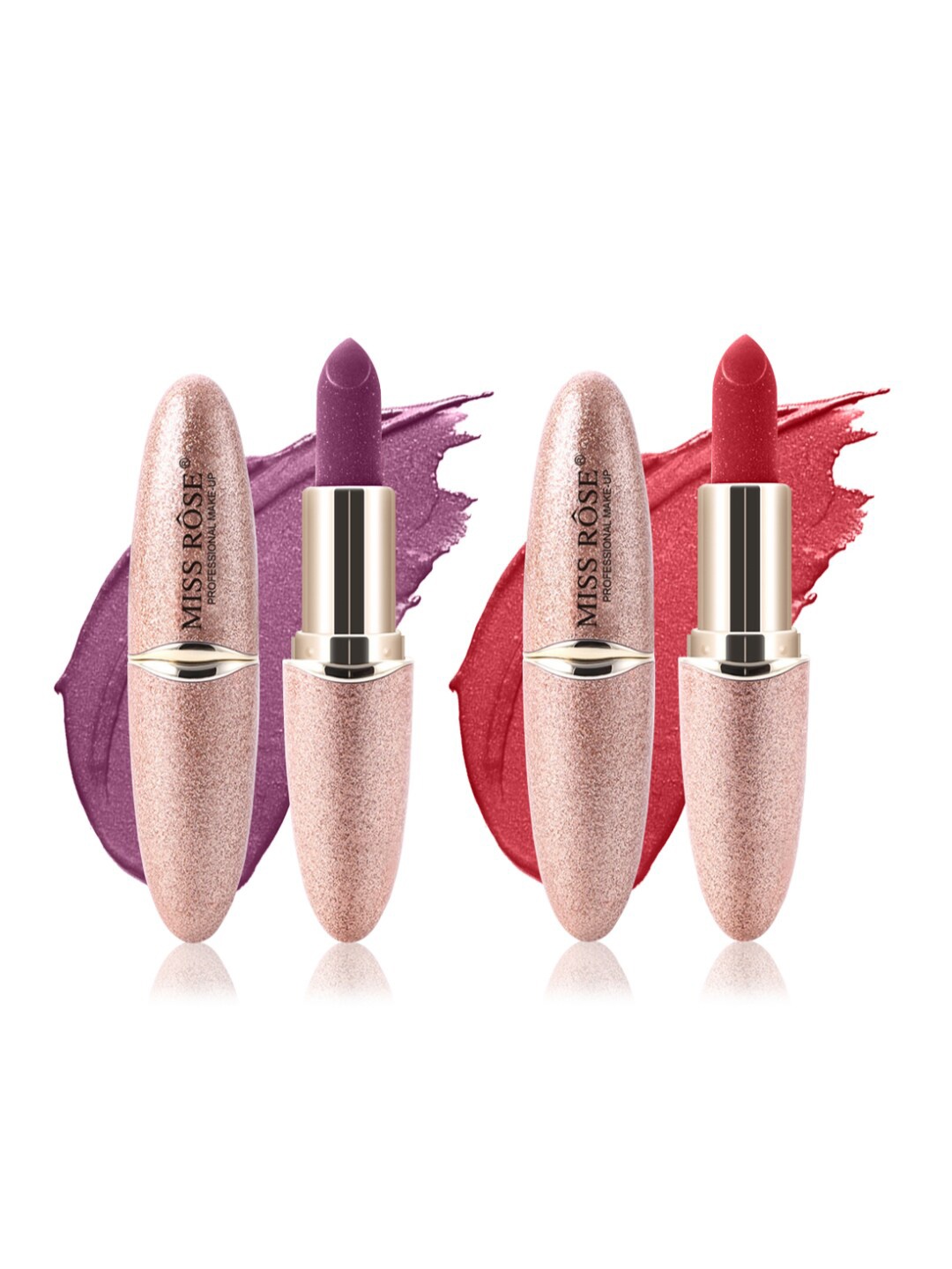 

MISS ROSE Set of 2 Matte Smooth Velvet Lipstick - 02 & 47, Purple