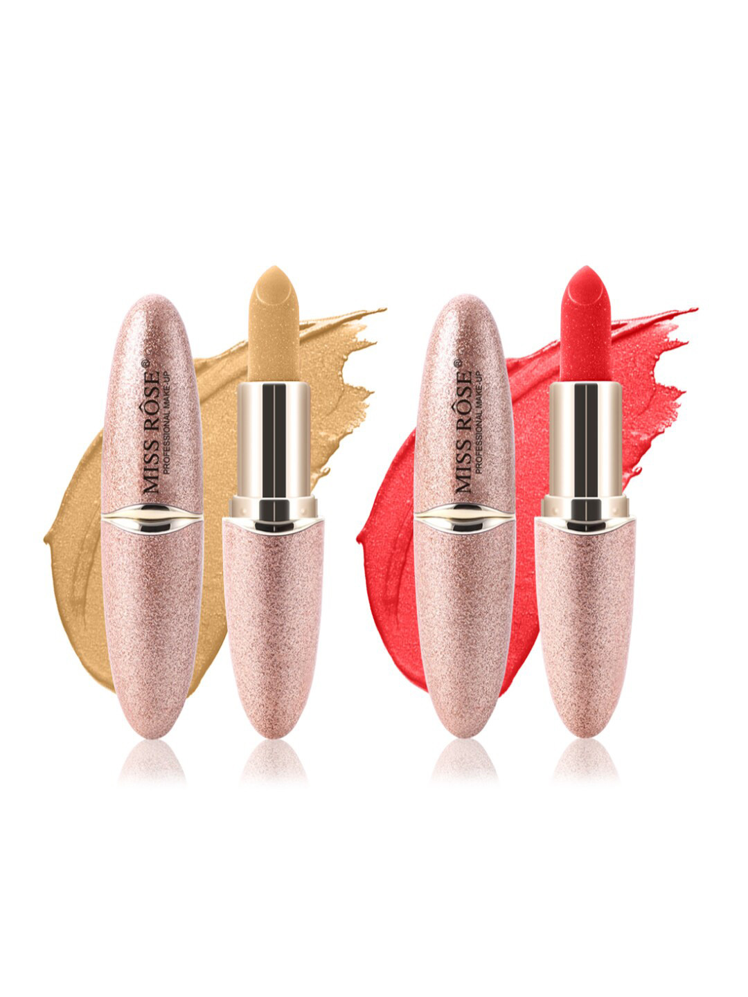 

MISS ROSE Set Of 2 Matte Smooth Velvet Lipstick 20 g - 43 & 07, Yellow