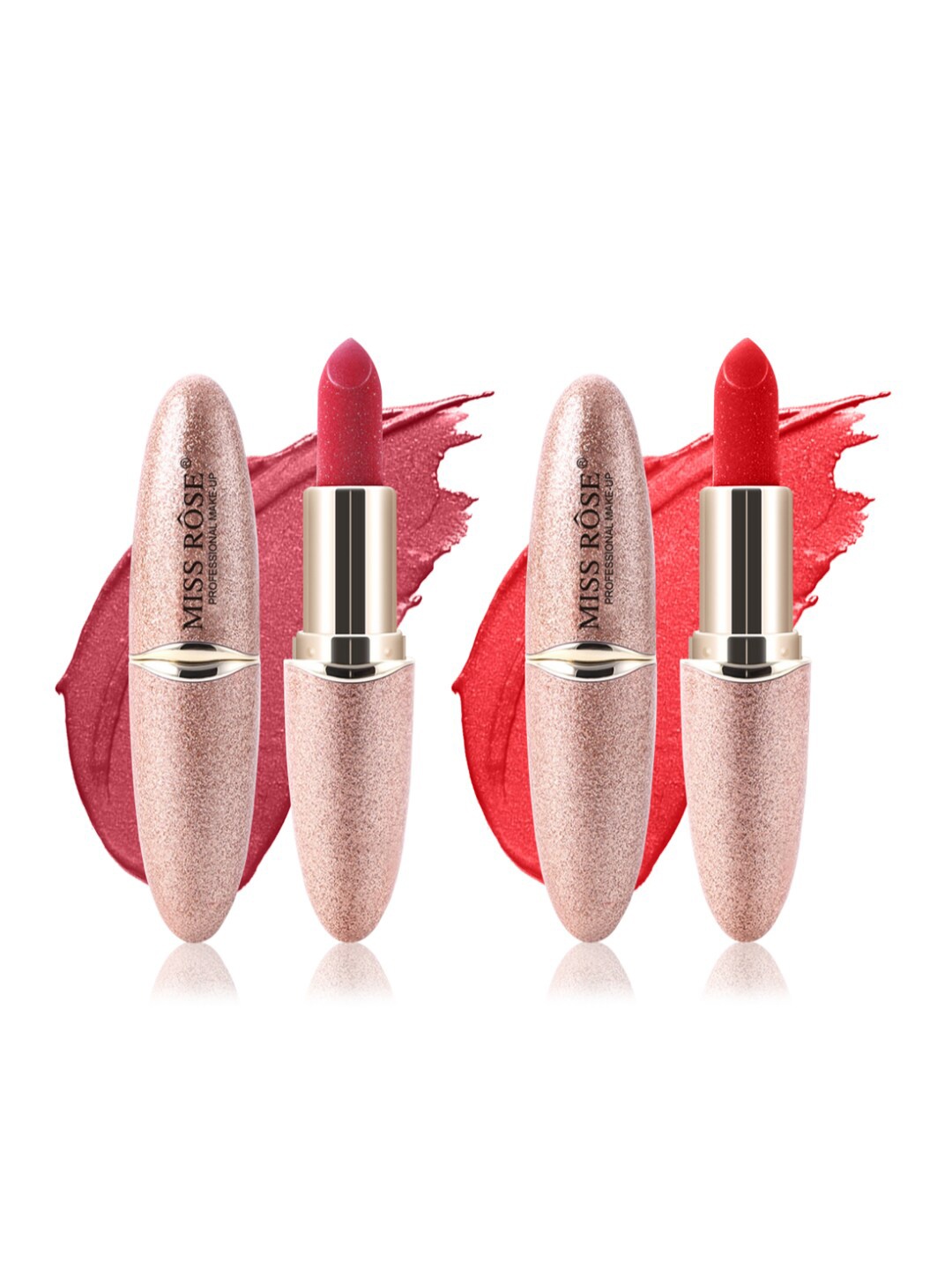 

MISS ROSE Set of 2 Matte Smooth Velvet Lipstick - 46 & 01, Red