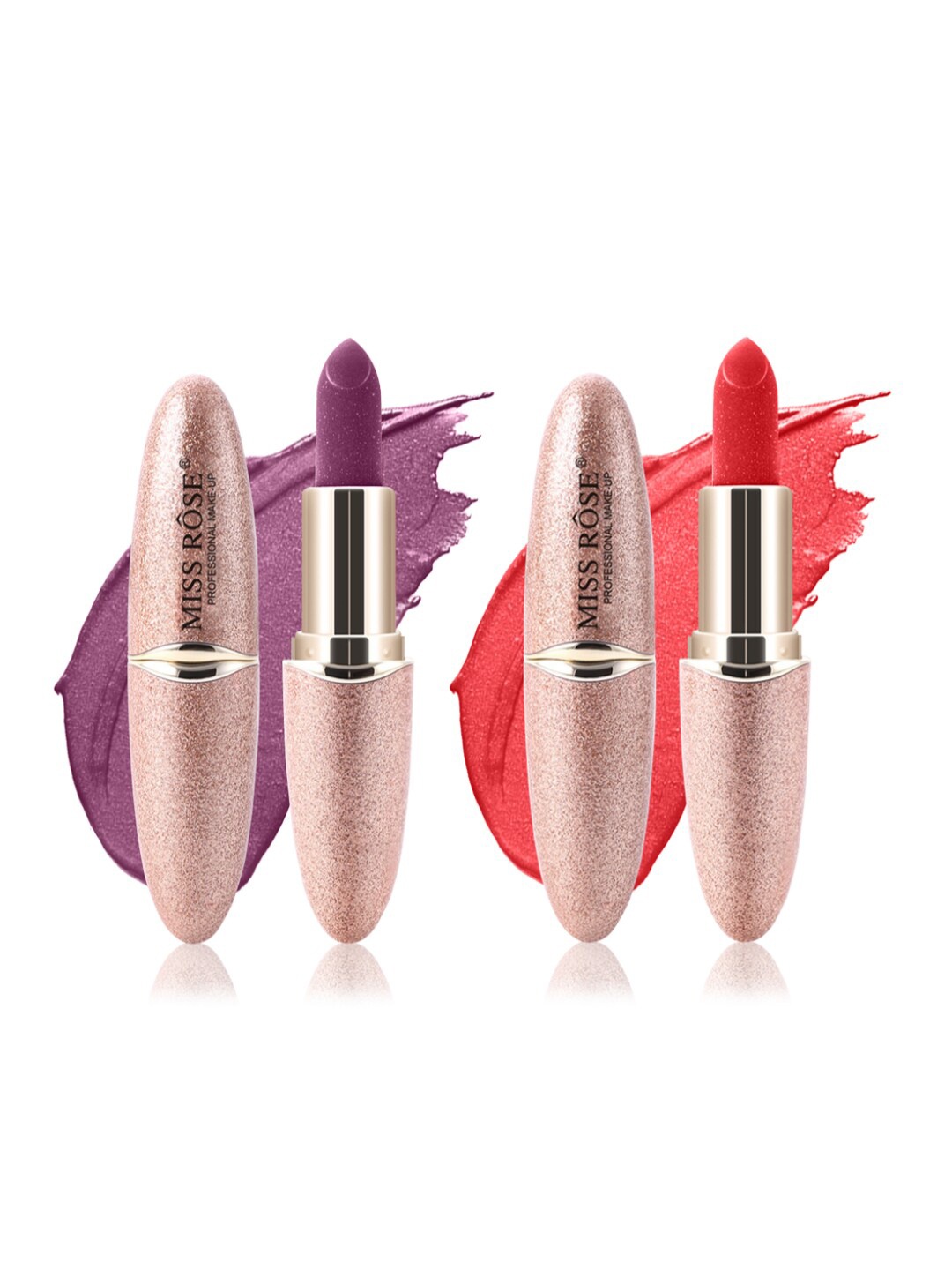 

MISS ROSE Set Of 2 Matte Smooth Velvet Lipstick 20 g - 44 & 02, Purple