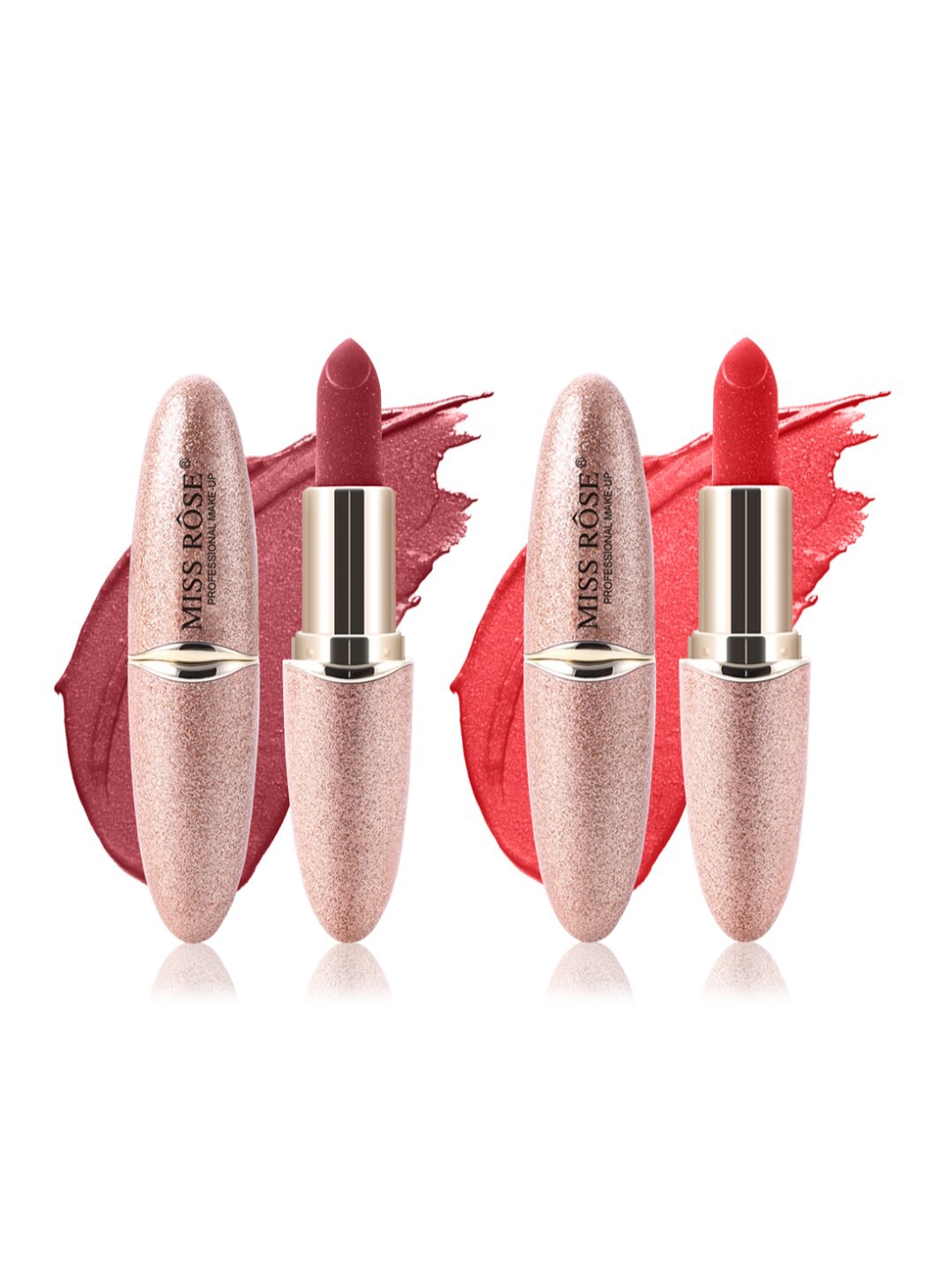 

MISS ROSE Set of 2 Matte Smooth Velvet Lipstick - 44 & 05, Orange
