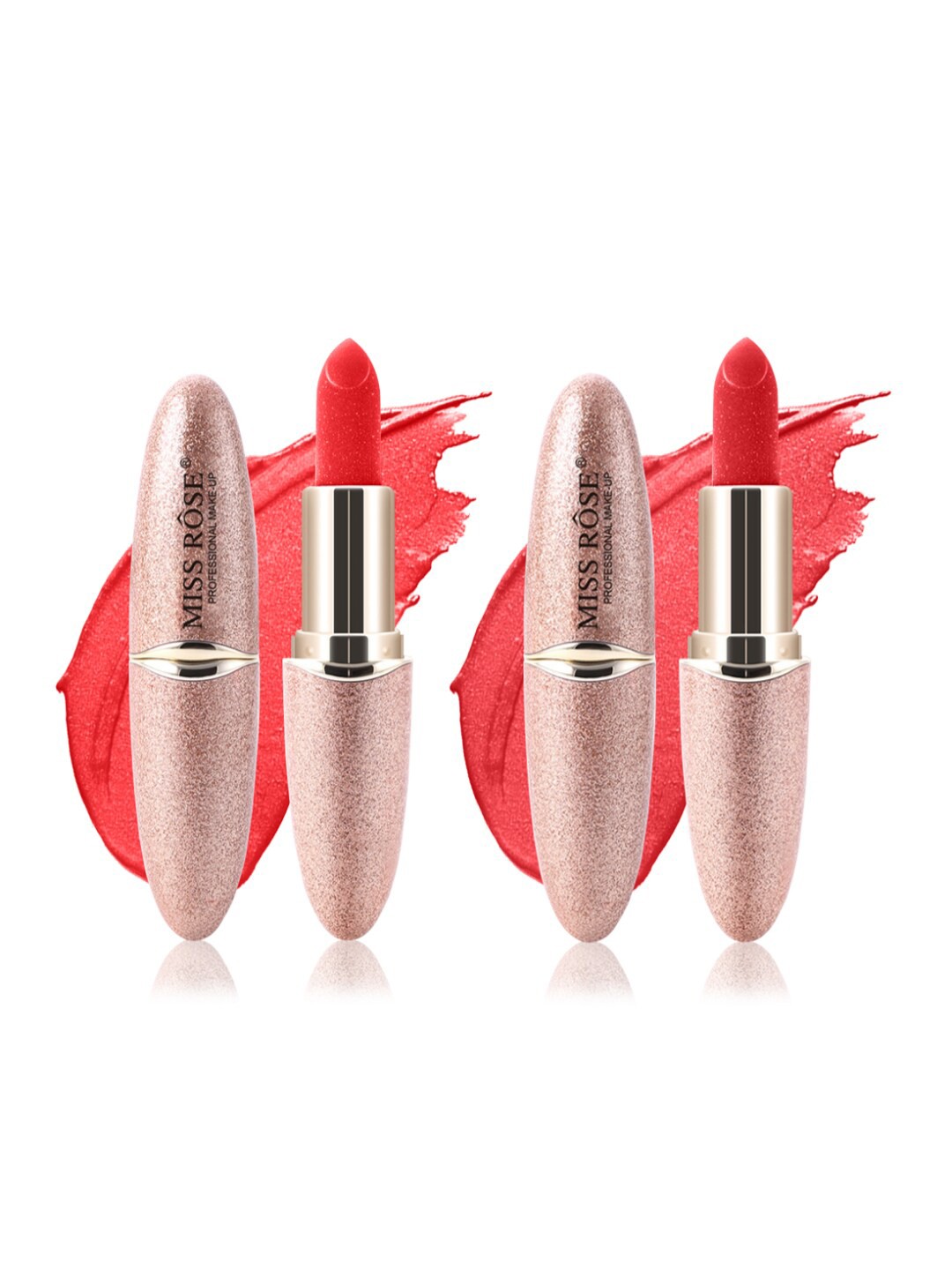 

MISS ROSE Set Of 2 Matte Smooth Velvet Lipstick 20 g - 44 & 43, Orange
