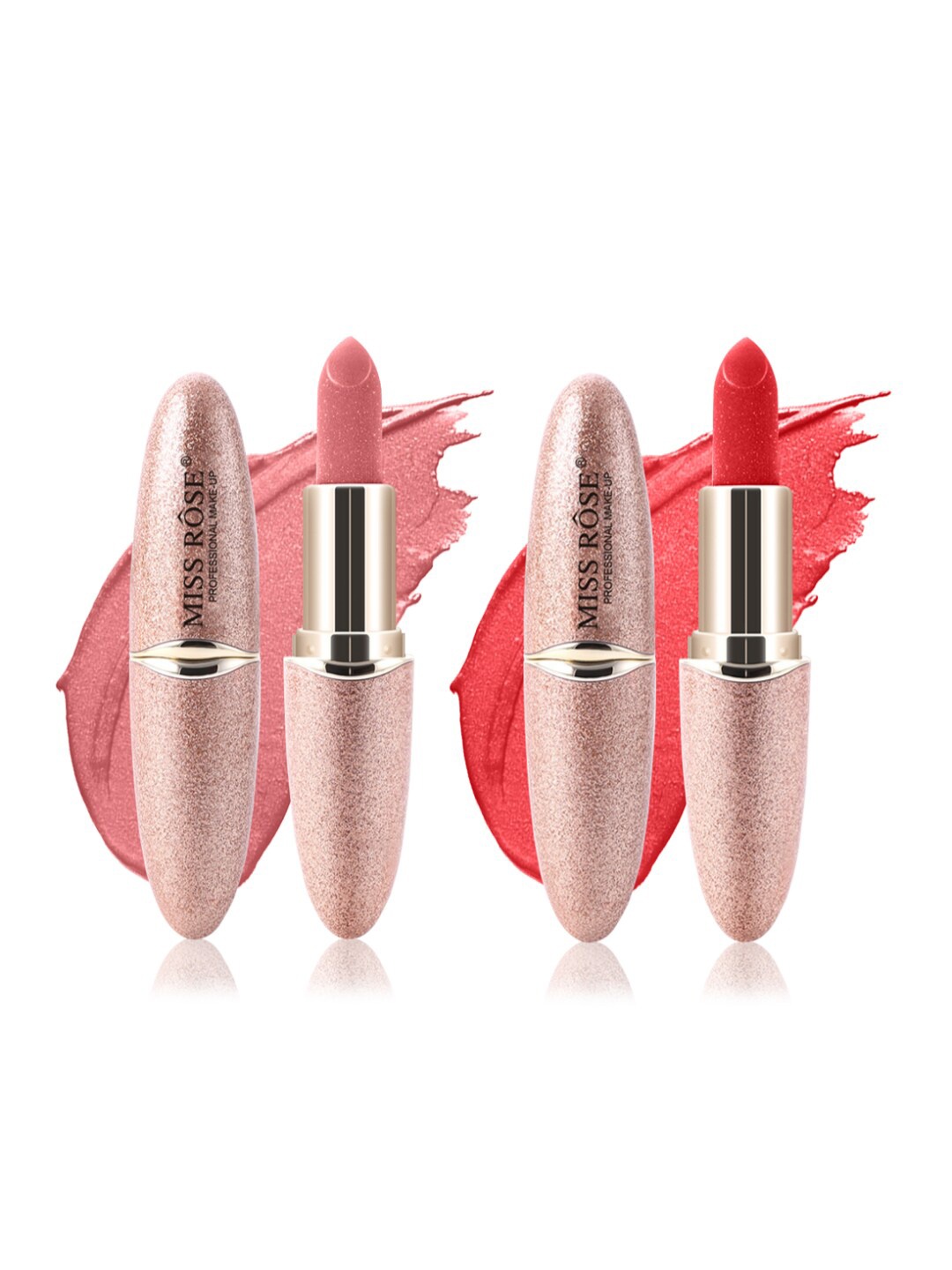 

MISS ROSE Set Of 2 Matte Smooth Velvet Lipstick 20 g - 44 & 06, Pink