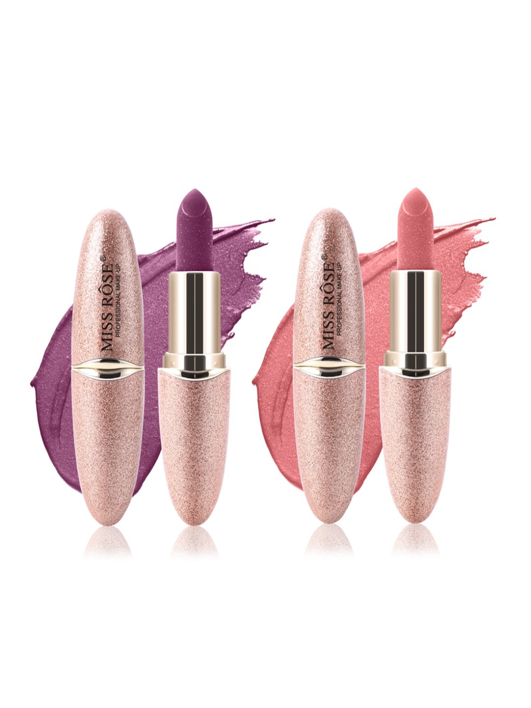 

MISS ROSE Set Of 2 Matte Smooth Velvet Lipstick 20 g - 02 & 06, Purple
