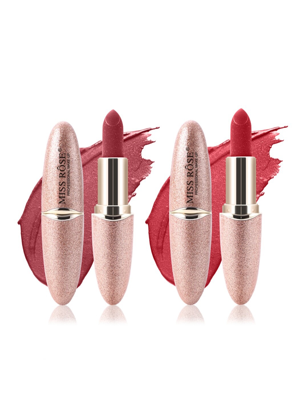 

MISS ROSE Set of 2 Matte Smooth Velvet Lipstick - 05 & 47, Orange