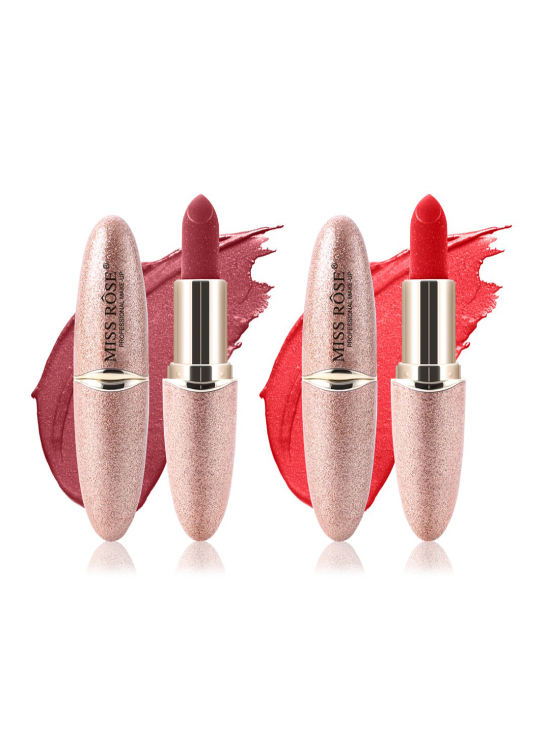

MISS ROSE Set of 2 Matte Smooth Velvet Lipstick - 46 & 05, Orange