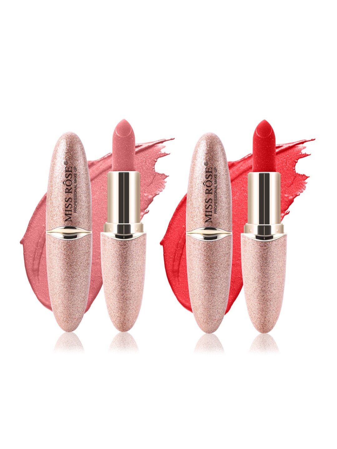 MISS ROSE Set of 2 Matte Smooth Velvet Lipstick - 46 & 06, Pink