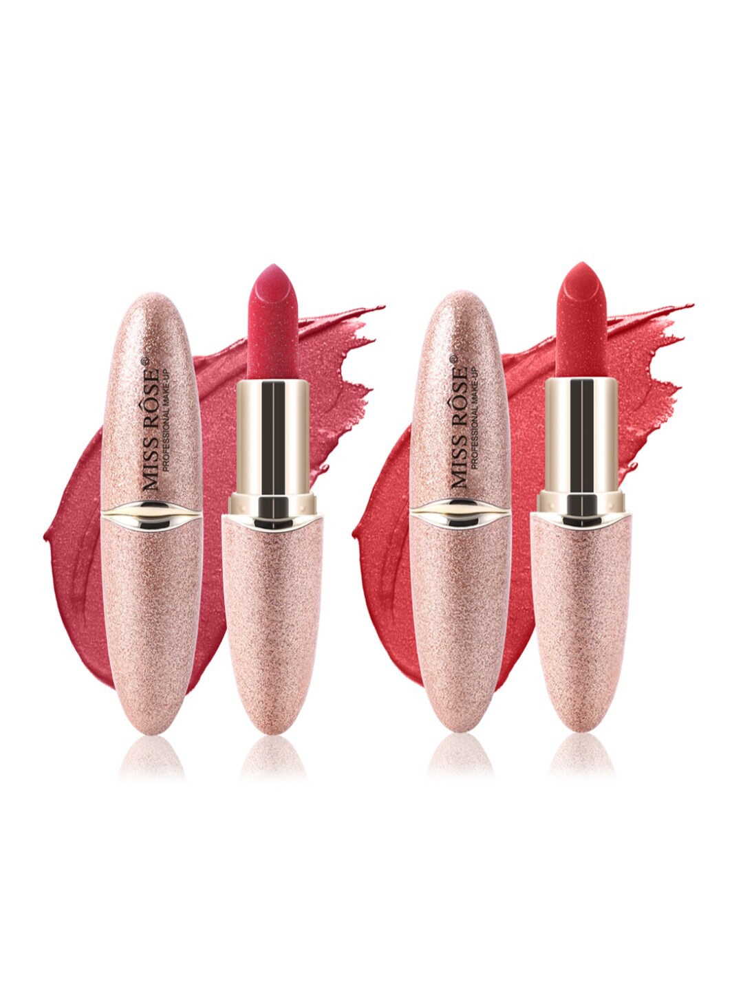 

MISS ROSE Set of 2 Matte Smooth Velvet Lipstick - 01 & 48, Red