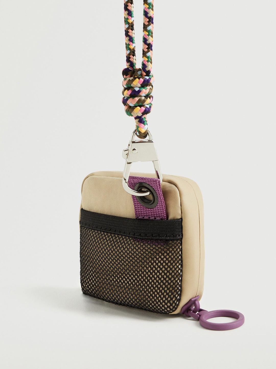 

MANGO Women Beige Solid Airpods Pouch with Detachable Sling Strap