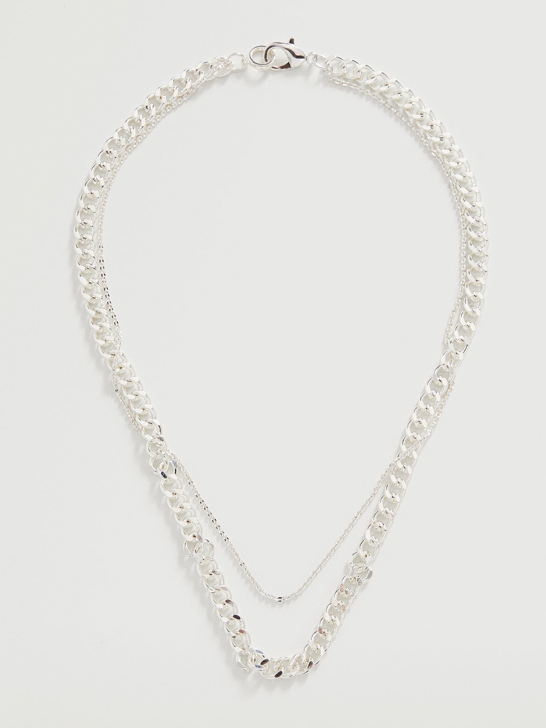 

MANGO Silver-Toned Layered Link Necklace