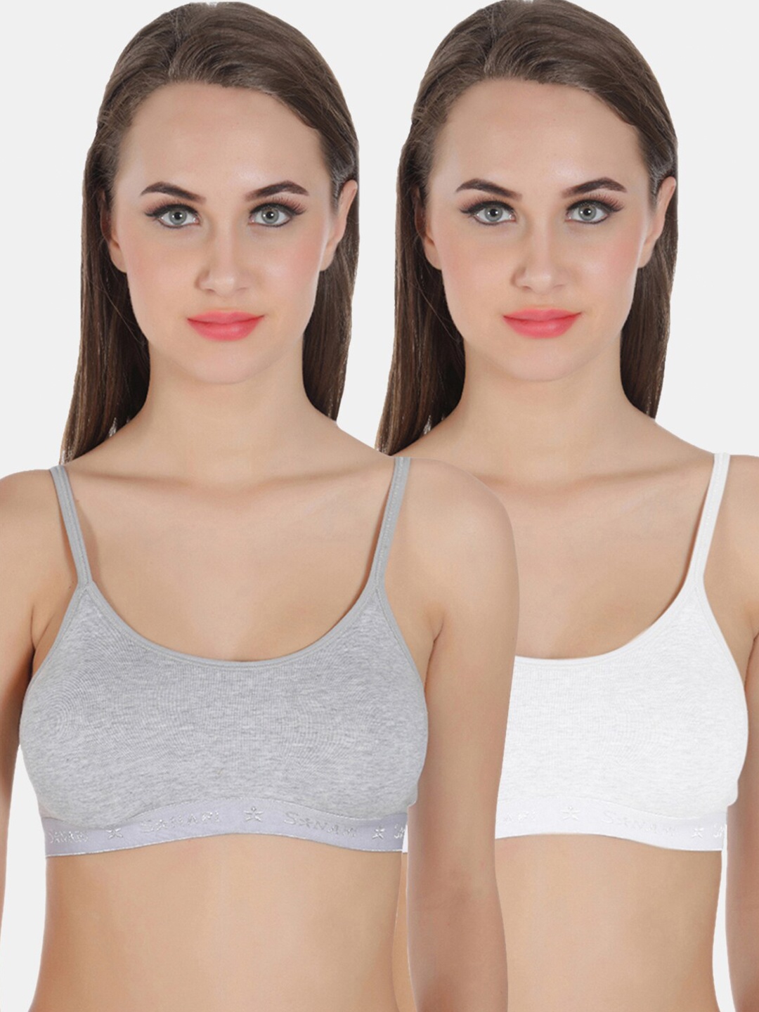 

Sonari Pack of 2 Grey & White Bra