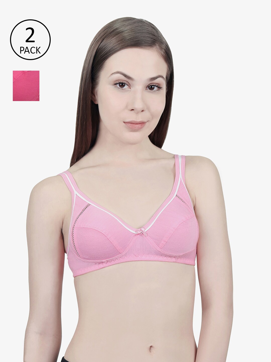 

Innocence Pink & Fuchsia Set of 2 Non Padded Non Wired Bra