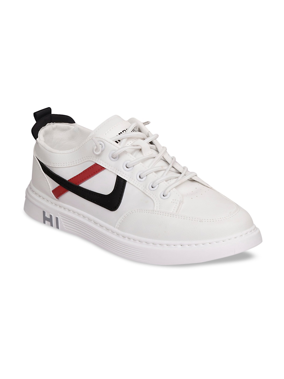 

CIPRAMO SPORTS Men White Striped PU Lace-Up Sneakers