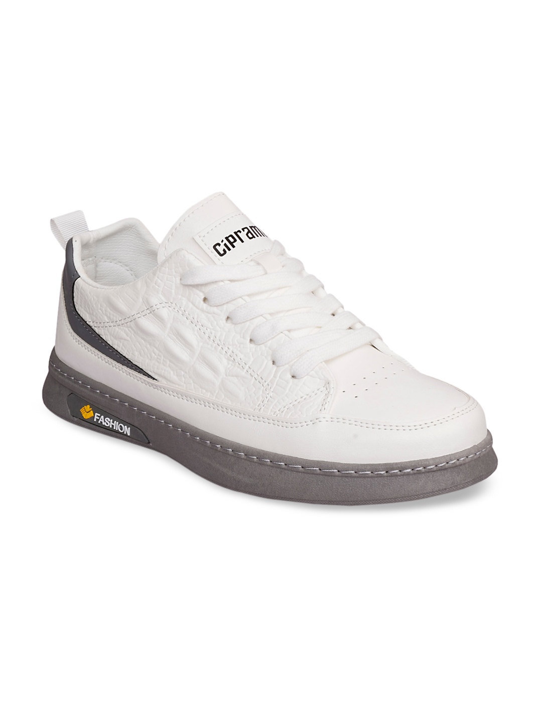 

CIPRAMO SPORTS Men White Textured PU Sneakers