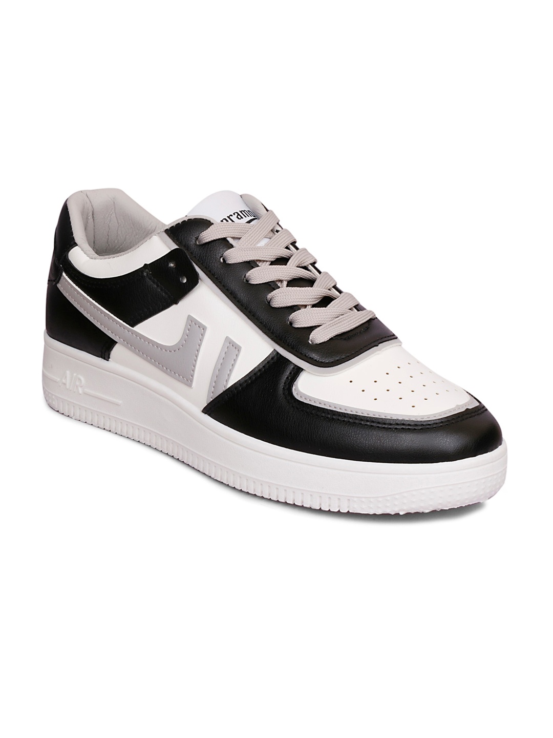 

CIPRAMO SPORTS Men White & Black Colourblocked PU Sneakers
