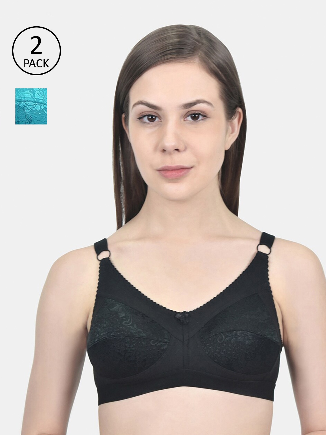 

Innocence Pack of 2 Black & Blue Bra