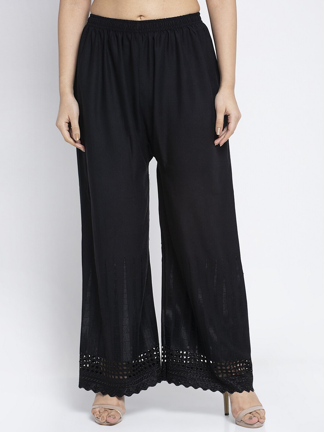 

Jinfo Women Black Ethnic Palazzos
