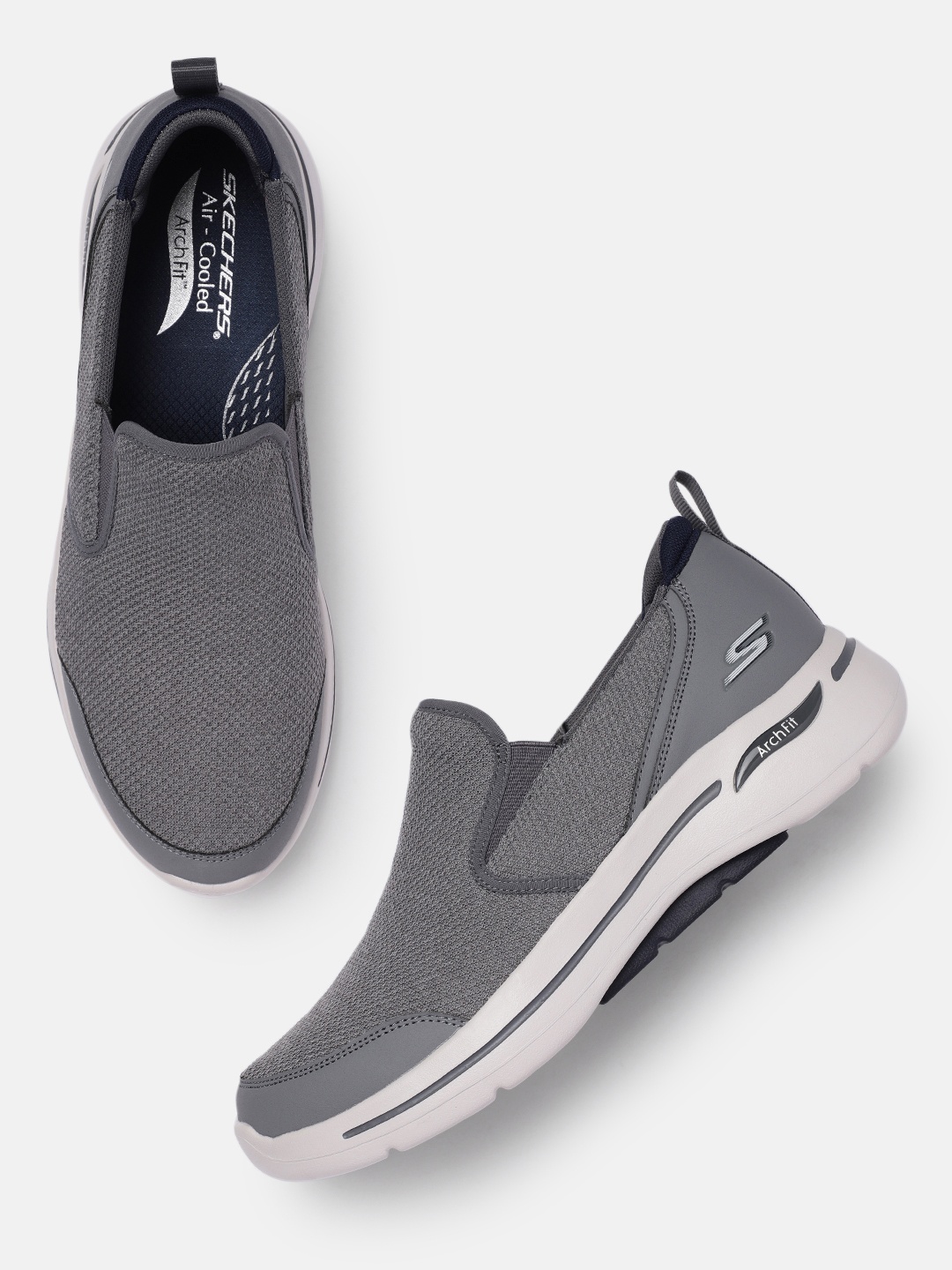 

Skechers Men Charcoal GO WALK ARCH FIT - GOODMAN Walking shoes