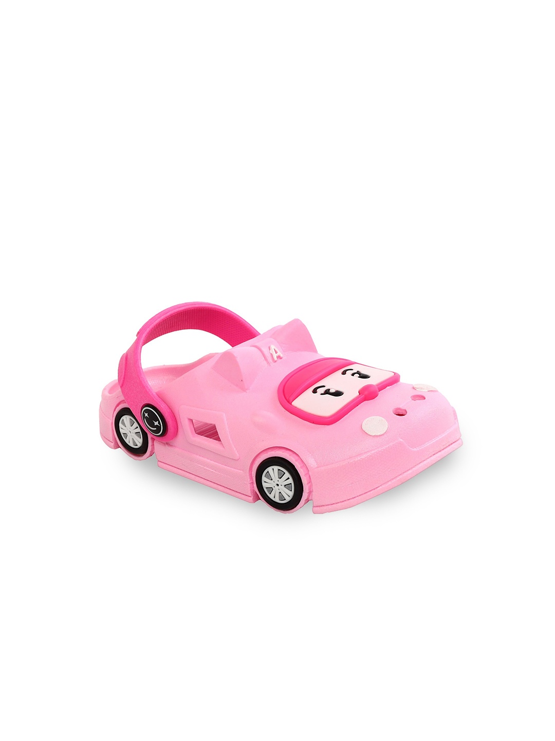 

Yellow Bee Girls Pink & Black Adorable Car Pattern Clogs