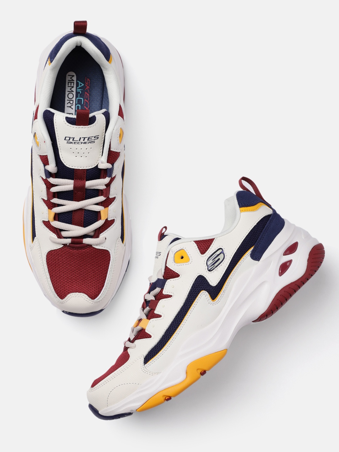 

Skechers Men White D'LITES 4.0 - ENERGY CODE Colourblocked Sneakers