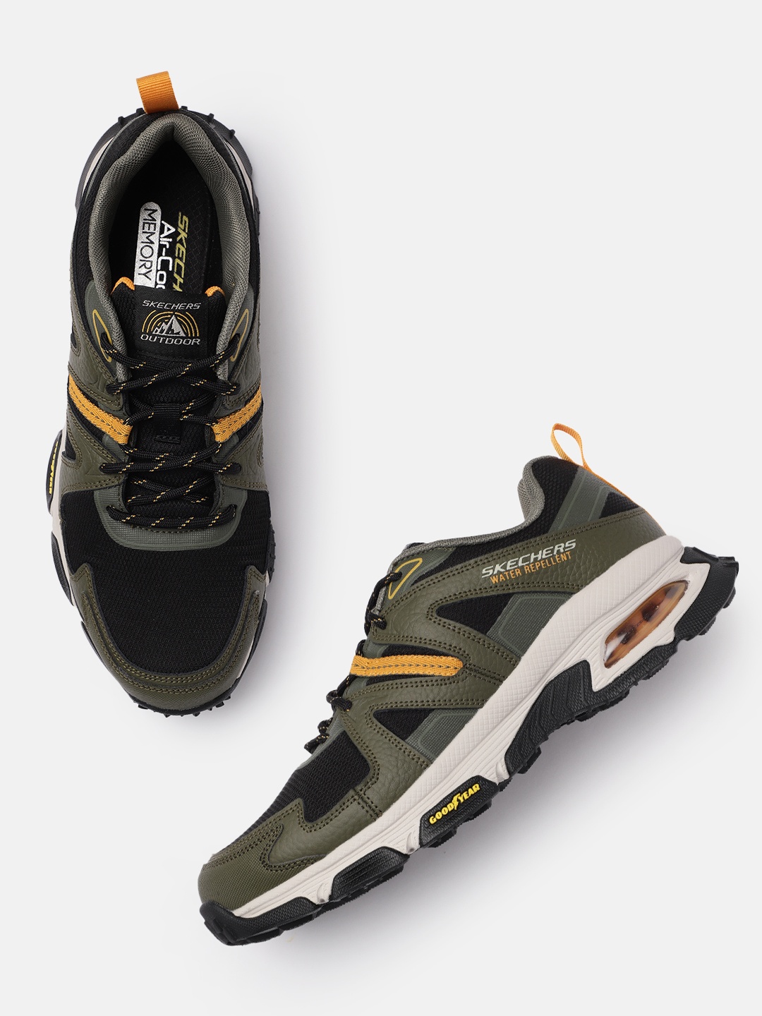 

Skechers Men Olive Green & Black Air Envoy Vexor Sneakers
